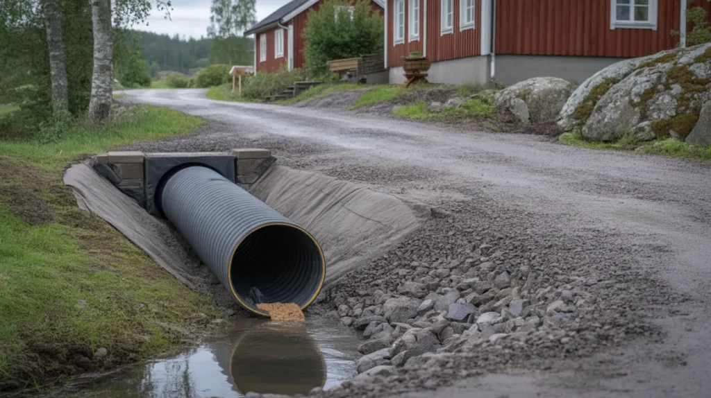 bygg r tt trumma i infarten dimensioner fall och anslutning till dike